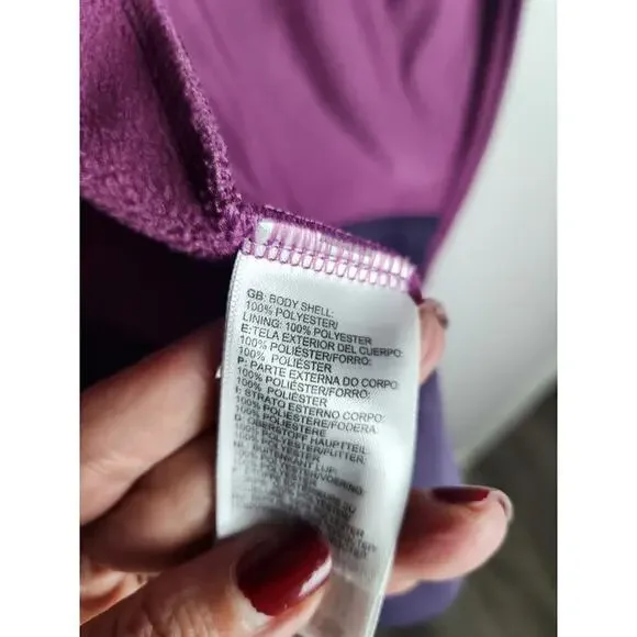 The North Face Womens soft shell jacket sz L purple fleece lined gorpcore camp - Picture 9 of 12